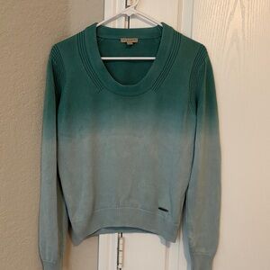 Pre-owned Burberry Brit Teal and Cream Gradient Sweater